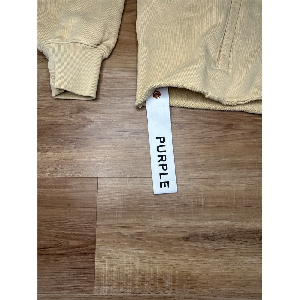 Purple Brand Oversized Fleece Graphic‎ Hoodie Ecru Small NWT - Picture 5 of 10